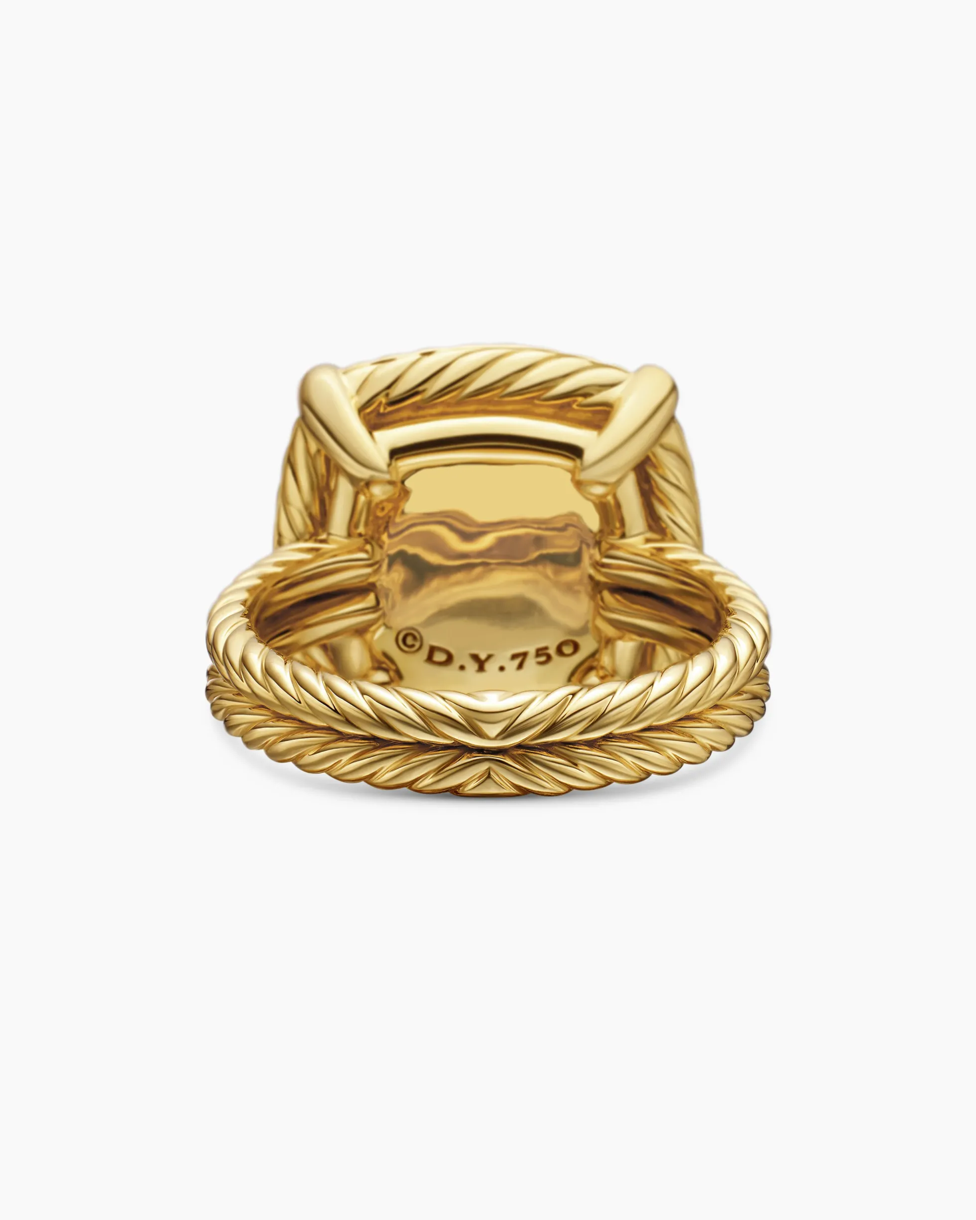 Chatelaine® Pavé Bezel Ring 18K Yellow Gold with Blue Topaz and Diamonds, 14mm