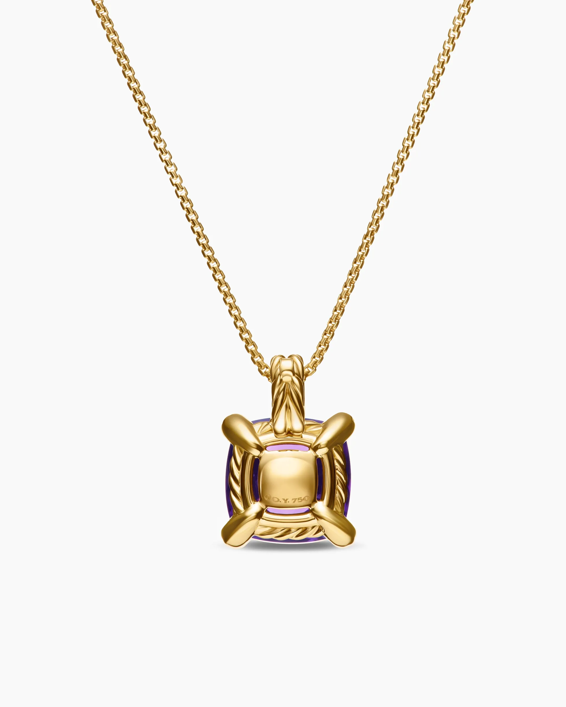 Chatelaine® Pendant Necklace 18K Yellow Gold with Amethyst and Diamonds, 11mm