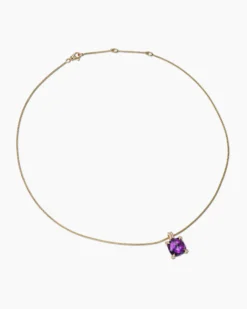 Chatelaine® Pendant Necklace 18K Yellow Gold with Amethyst and Diamonds, 11mm