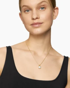 Chatelaine® Pendant Necklace 18K Yellow Gold with Pavé Diamonds, 11mm