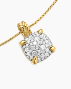 Chatelaine® Pendant Necklace 18K Yellow Gold with Pavé Diamonds, 11mm
