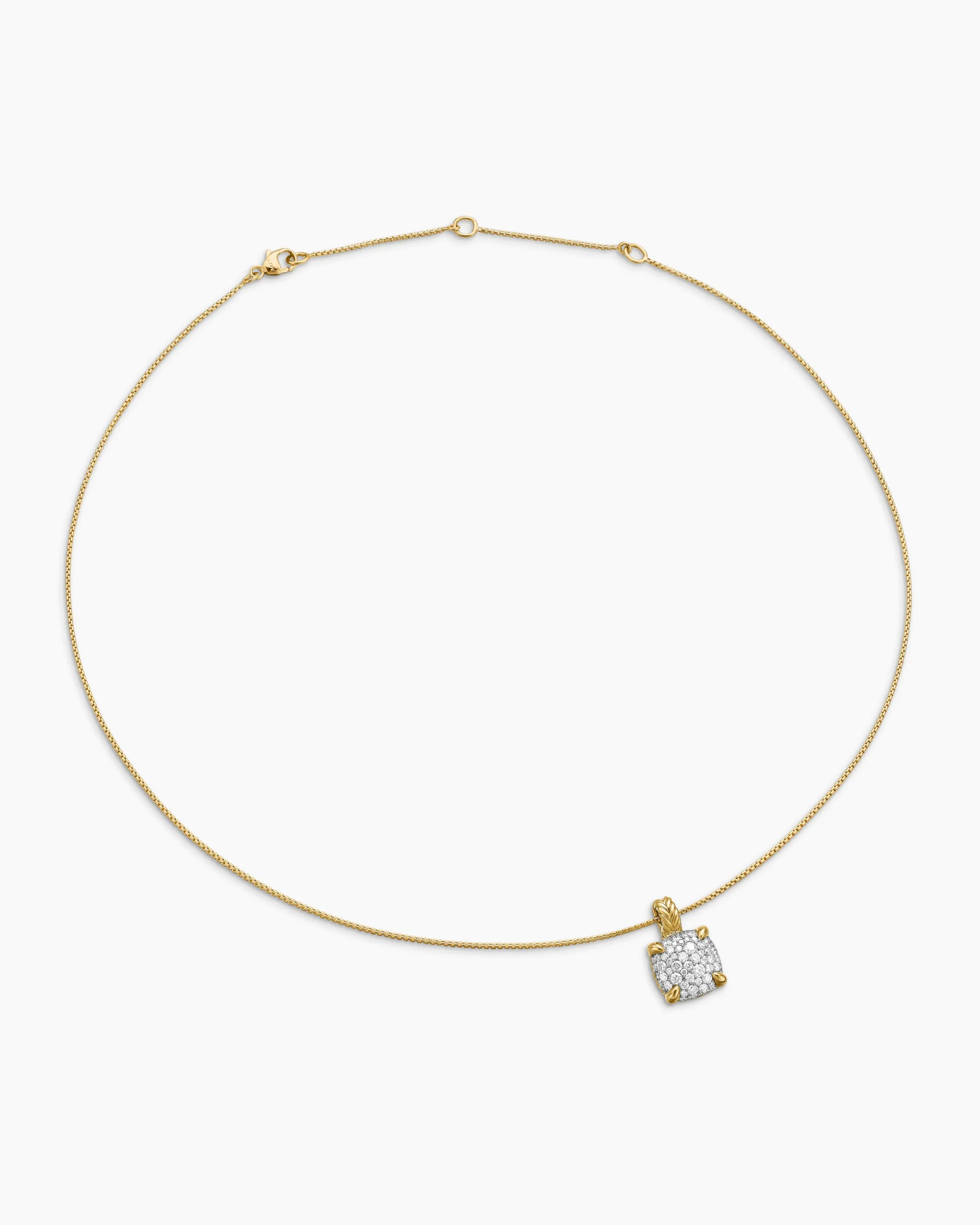 Chatelaine® Pendant Necklace 18K Yellow Gold with Pavé Diamonds, 11mm