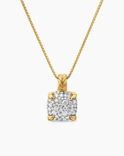 Chatelaine® Pendant Necklace 18K Yellow Gold with Pavé Diamonds, 11mm