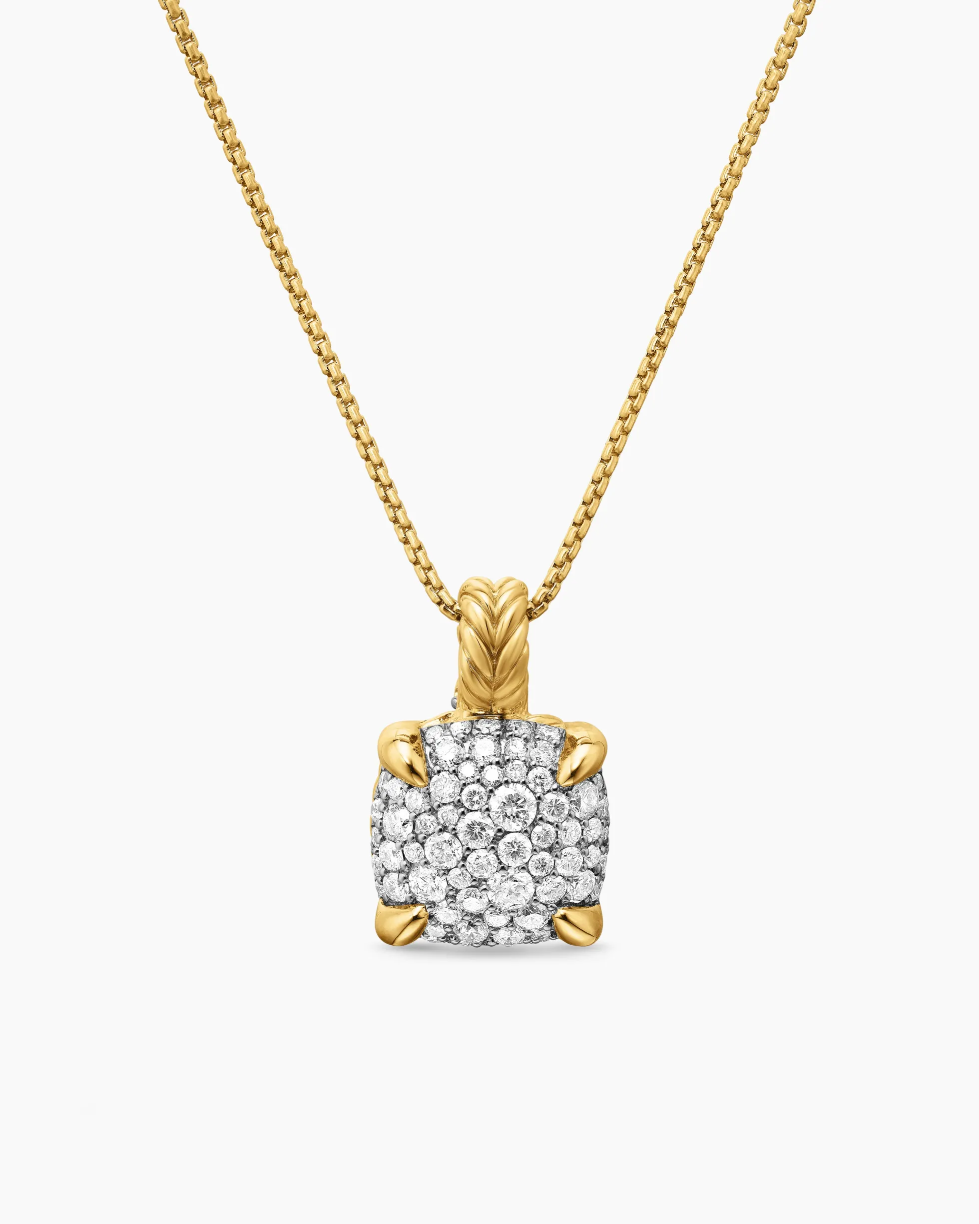 Chatelaine® Pendant Necklace 18K Yellow Gold with Pavé Diamonds, 11mm