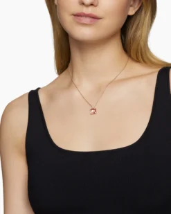 Chatelaine® Pendant Necklace 18K Rose Gold with Morganite and Diamonds, 11mm