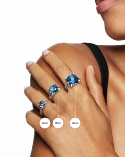Chatelaine® Ring 18K White Gold with Tanzanite and Diamonds, 7mm