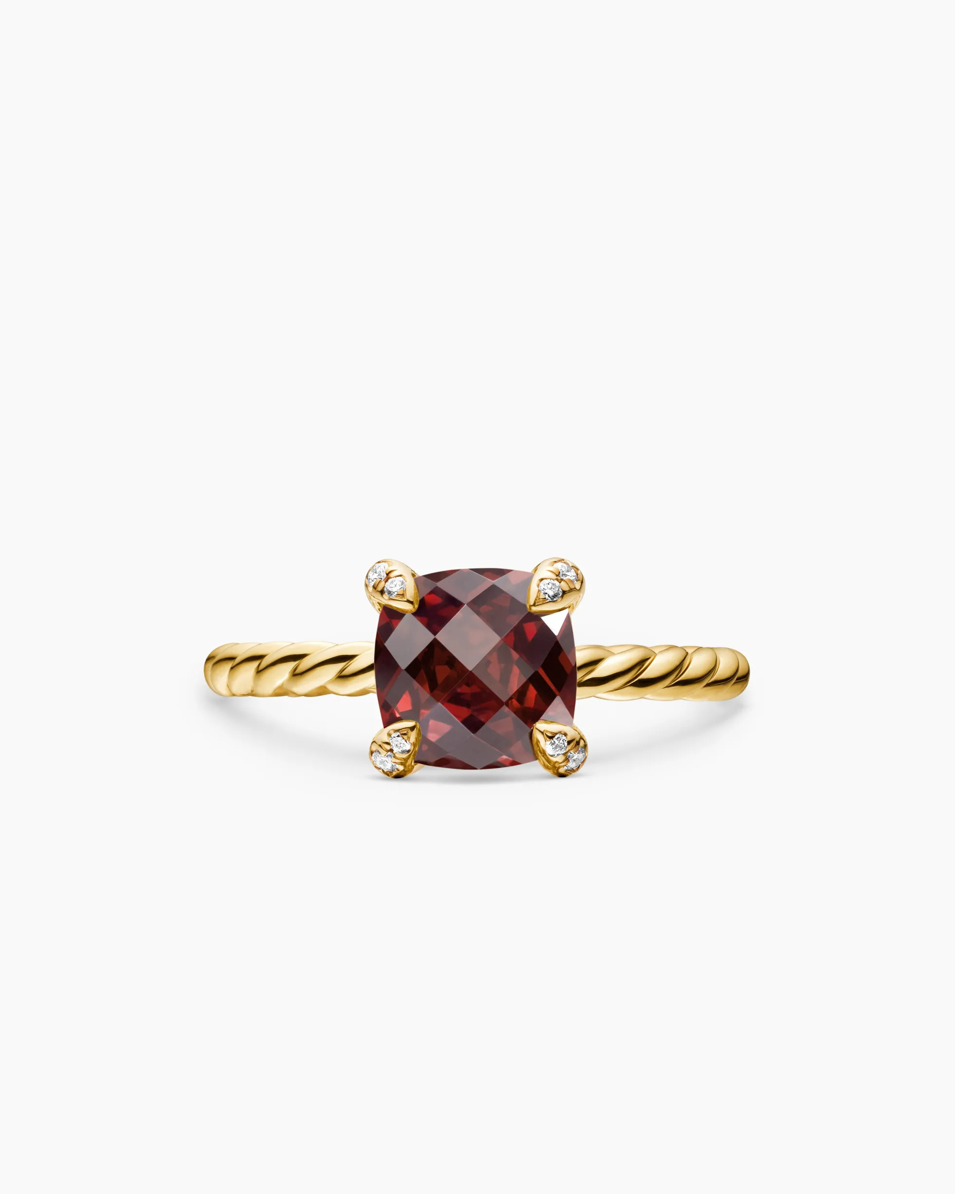 Chatelaine® Ring 18K Yellow Gold with Garnet and Diamonds, 7mm