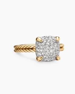 Chatelaine® Ring 18K Yellow Gold with Pavé Diamonds, 11mm