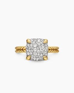 Chatelaine® Ring 18K Yellow Gold with Pavé Diamonds, 11mm