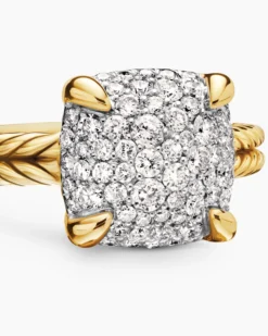 Chatelaine® Ring 18K Yellow Gold with Pavé Diamonds, 11mm