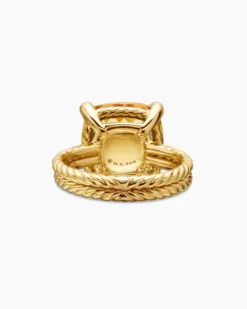 Chatelaine® Ring 18K Yellow Gold with Citrine and Diamonds, 14mm