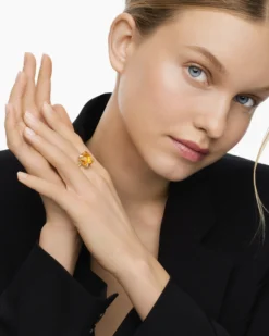 Chatelaine® Ring 18K Yellow Gold with Citrine and Diamonds, 14mm