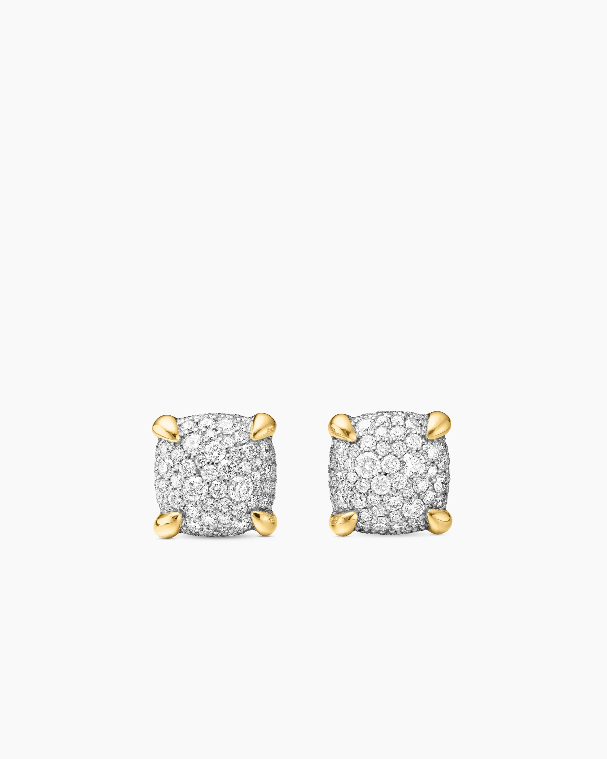 Chatelaine® Stud Earrings 18K Yellow Gold with Pavé Diamonds, 11mm