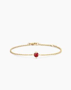 Chatelaine® Teen Bracelet 18K Yellow Gold with Garnet, 4mm