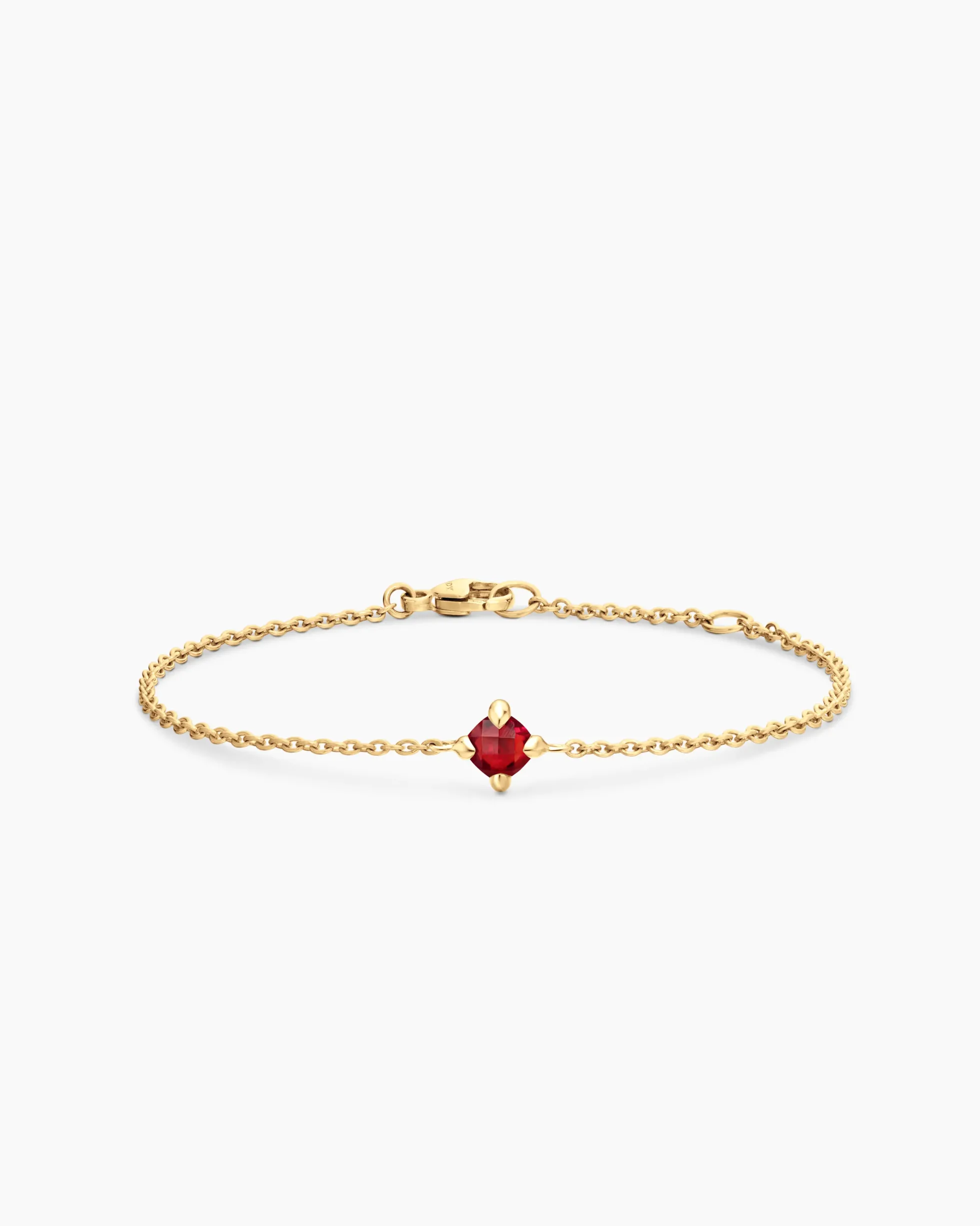 Chatelaine® Teen Bracelet 18K Yellow Gold with Garnet, 4mm