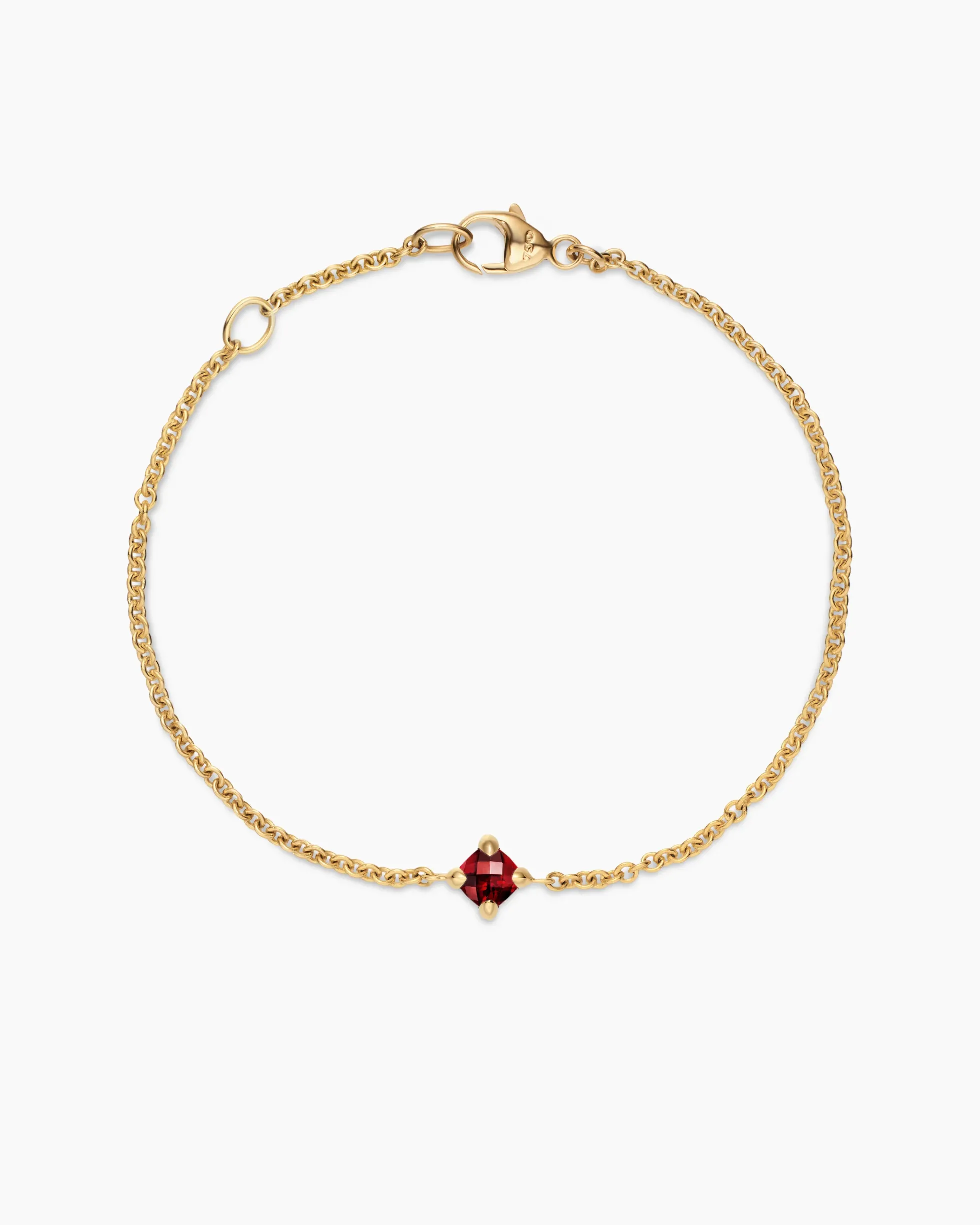 Chatelaine® Teen Bracelet 18K Yellow Gold with Garnet, 4mm