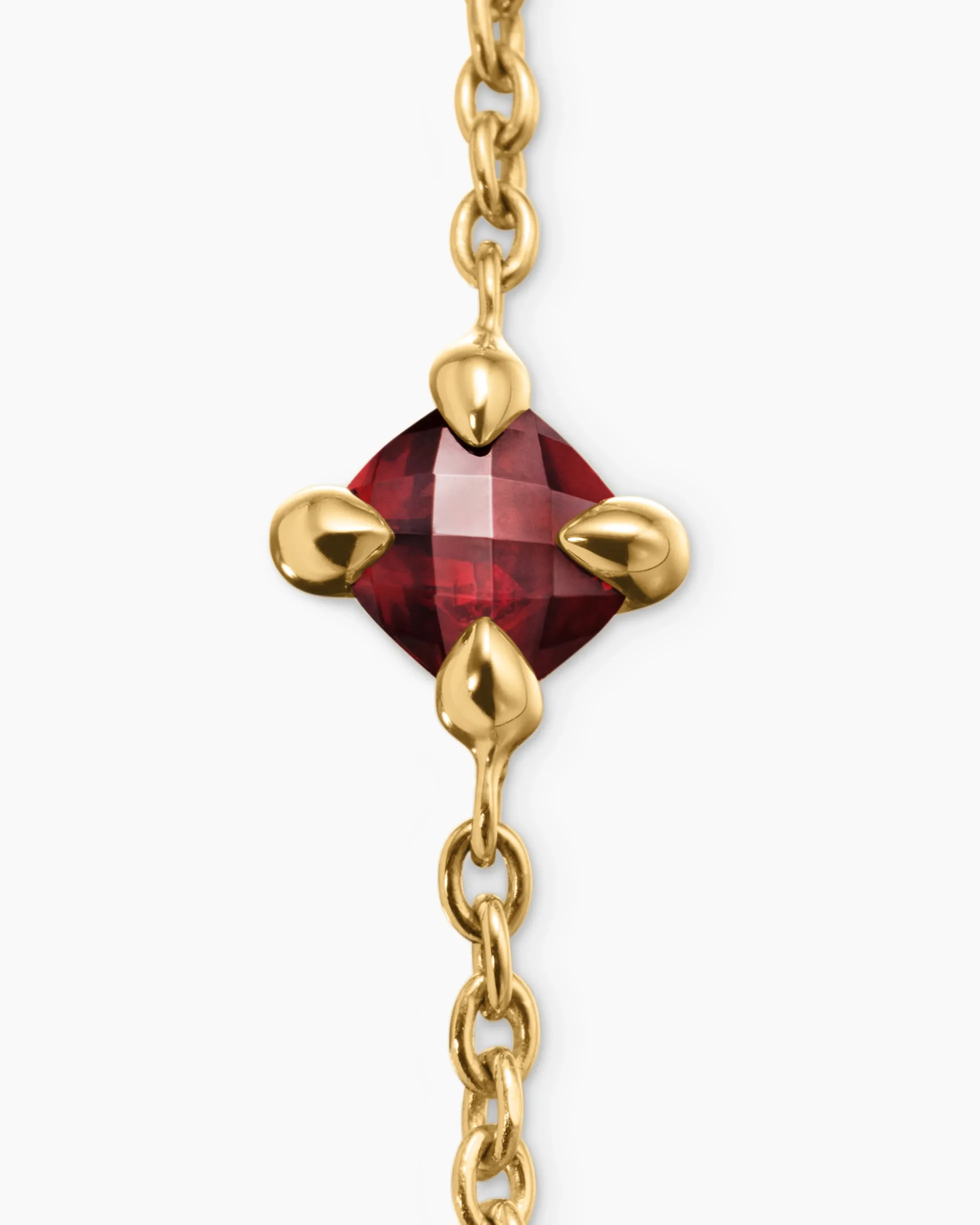 Chatelaine® Teen Bracelet 18K Yellow Gold with Garnet, 4mm