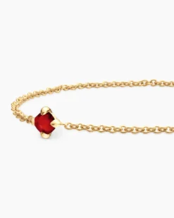 Chatelaine® Teen Bracelet 18K Yellow Gold with Garnet, 4mm