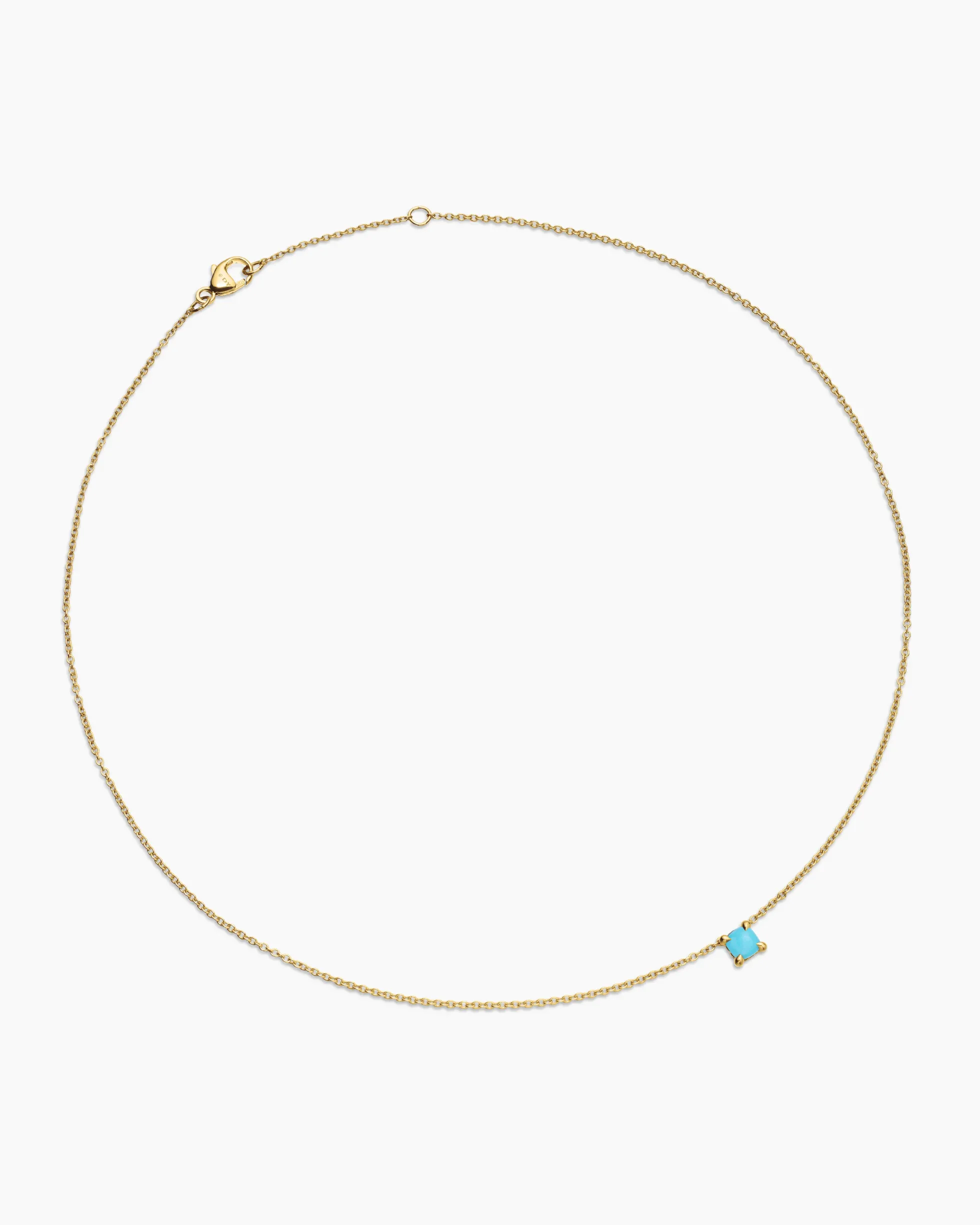 Chatelaine® Teen Necklace 18K Yellow Gold with Turquoise, 4mm