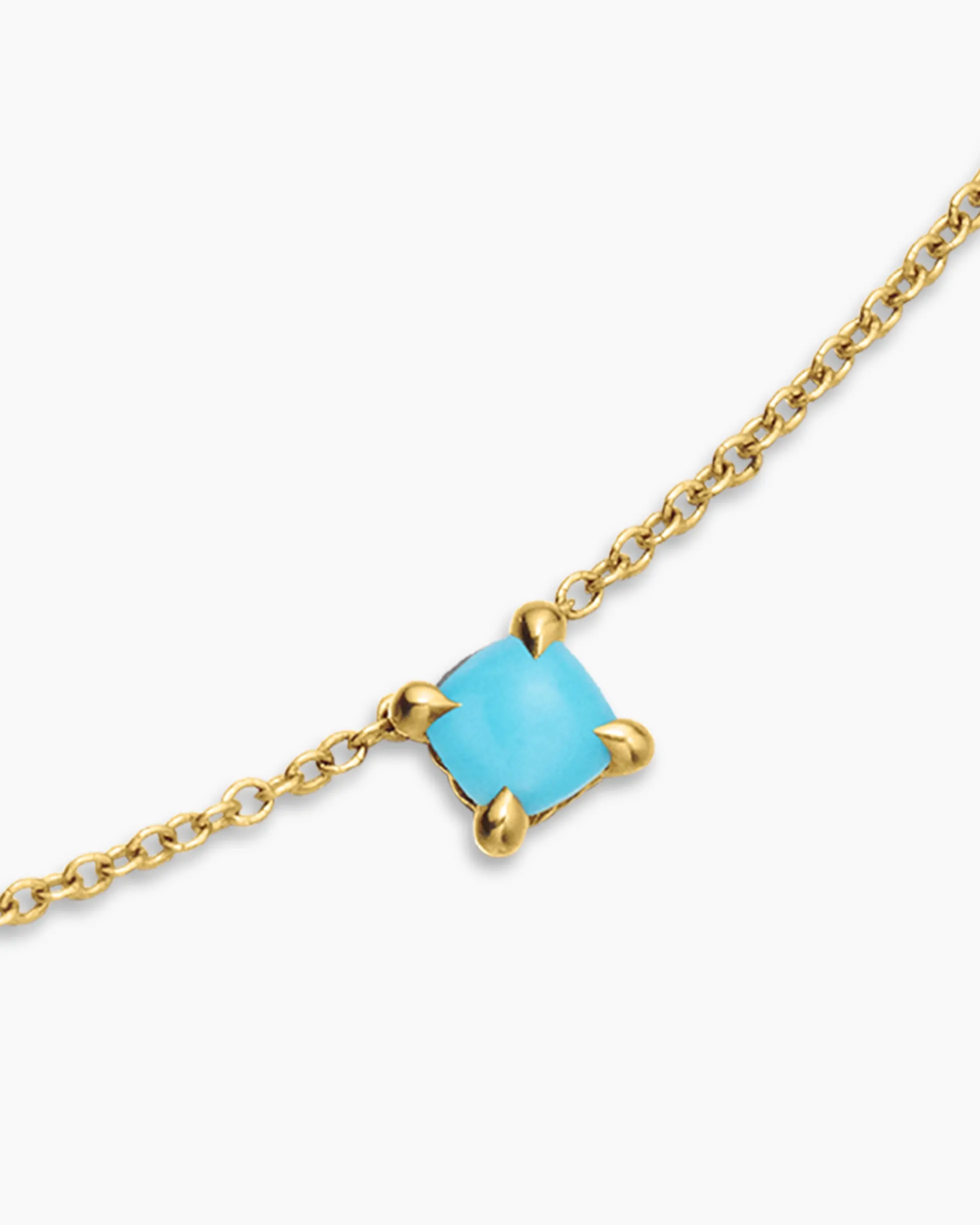 Chatelaine® Teen Necklace 18K Yellow Gold with Turquoise, 4mm