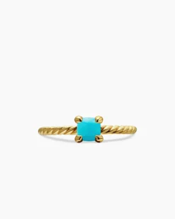 Chatelaine® Teen Ring 18K Yellow Gold with Turquoise, 4mm