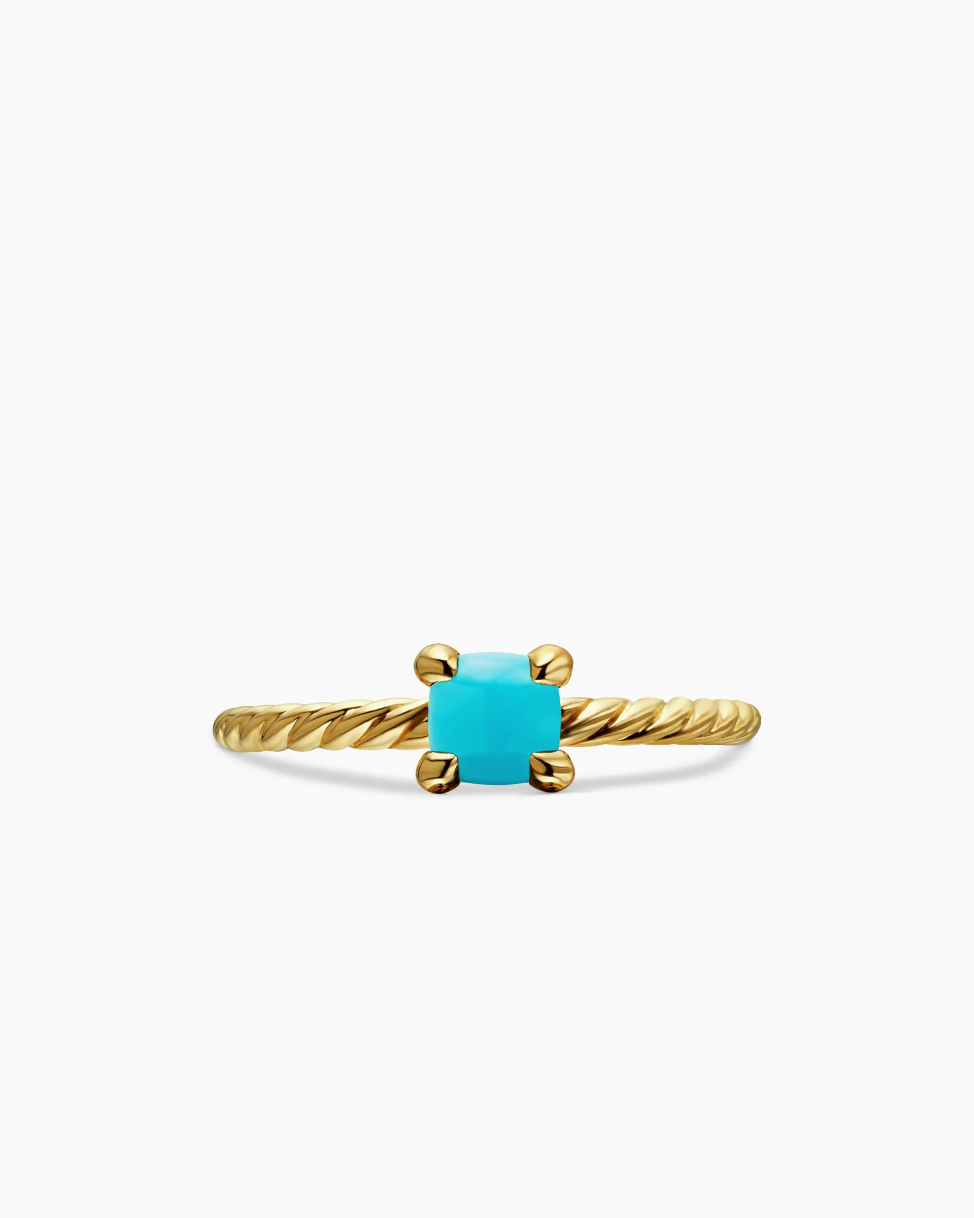 Chatelaine® Teen Ring 18K Yellow Gold with Turquoise, 4mm