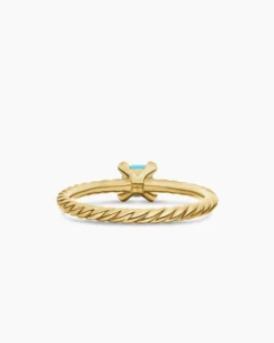 Chatelaine® Teen Ring 18K Yellow Gold with Turquoise, 4mm