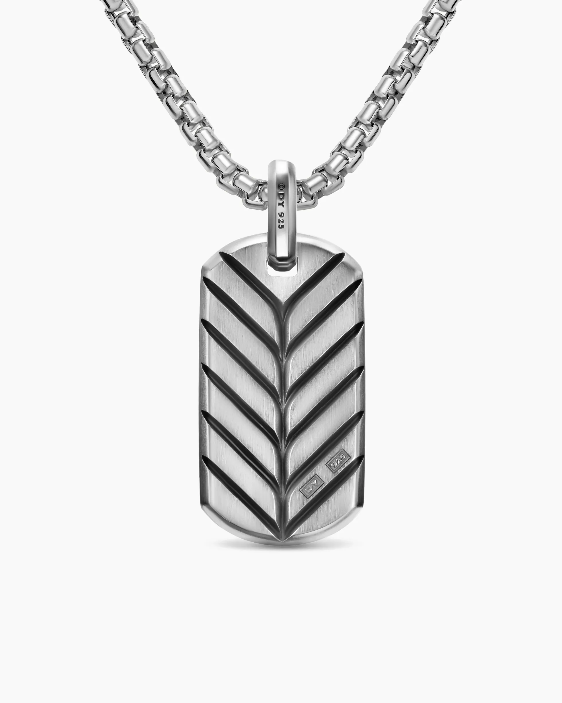 Chevron American Flag Tag Sterling Silver with Sapphires, Diamonds, and Rubies, 35mm
