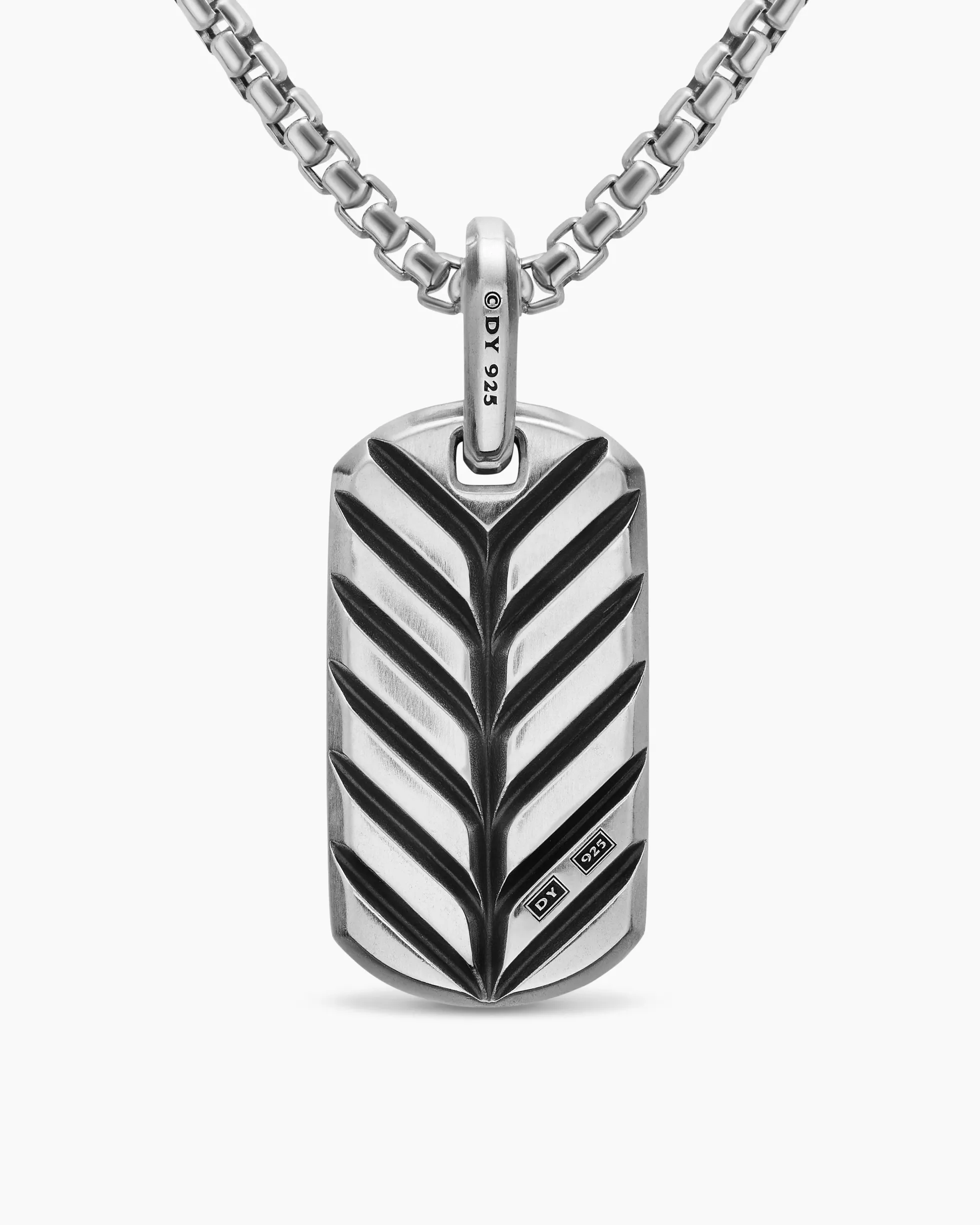 Chevron American Flag Tag Sterling Silver with Sapphires, Diamonds, and Rubies, 27mm