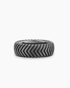 Chevron Band Ring Anthracite Titanium, 8mm