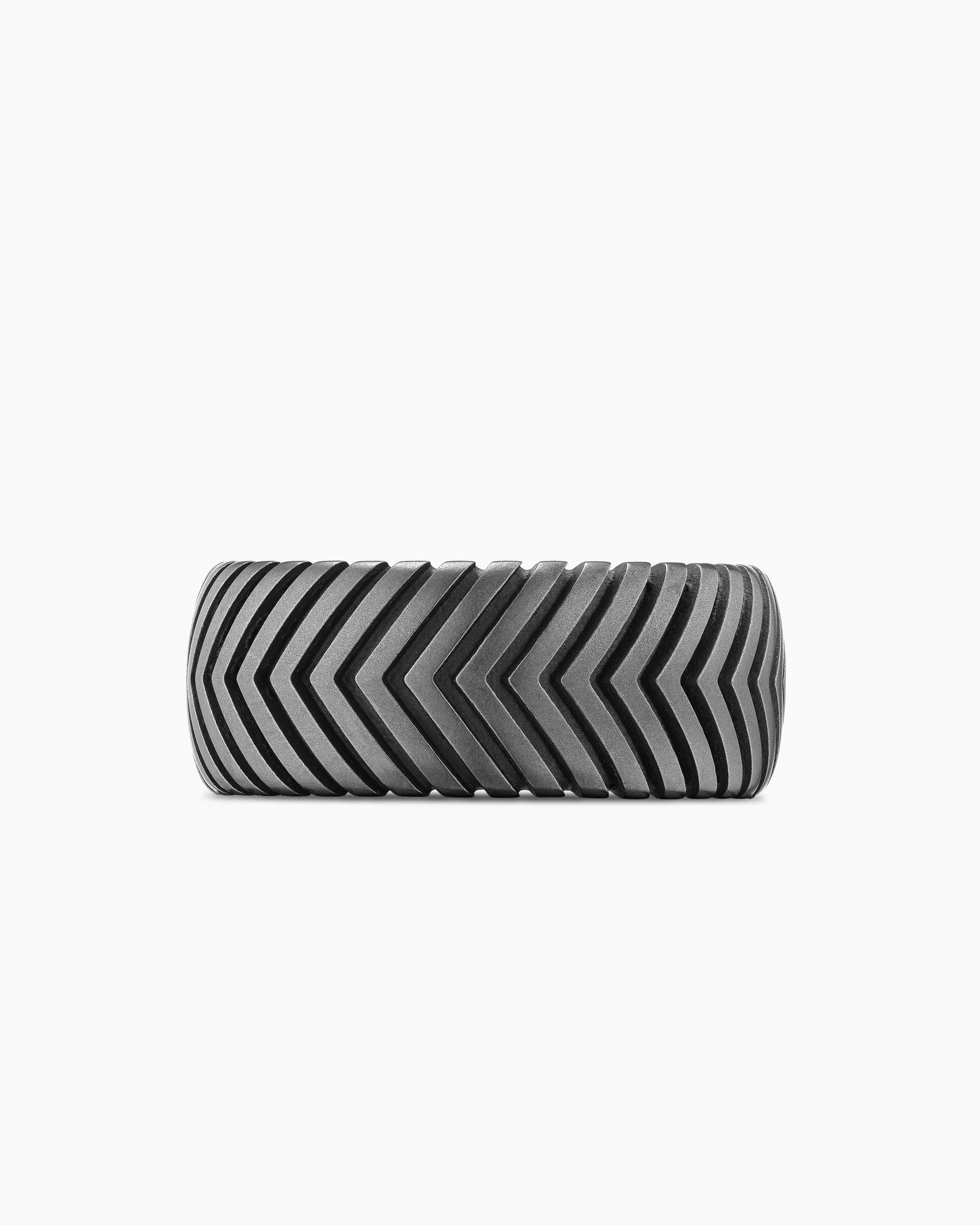 Chevron Band Ring Anthracite Titanium, 10mm