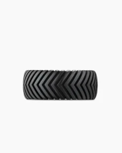 Chevron Band Ring Black Titanium, 10mm