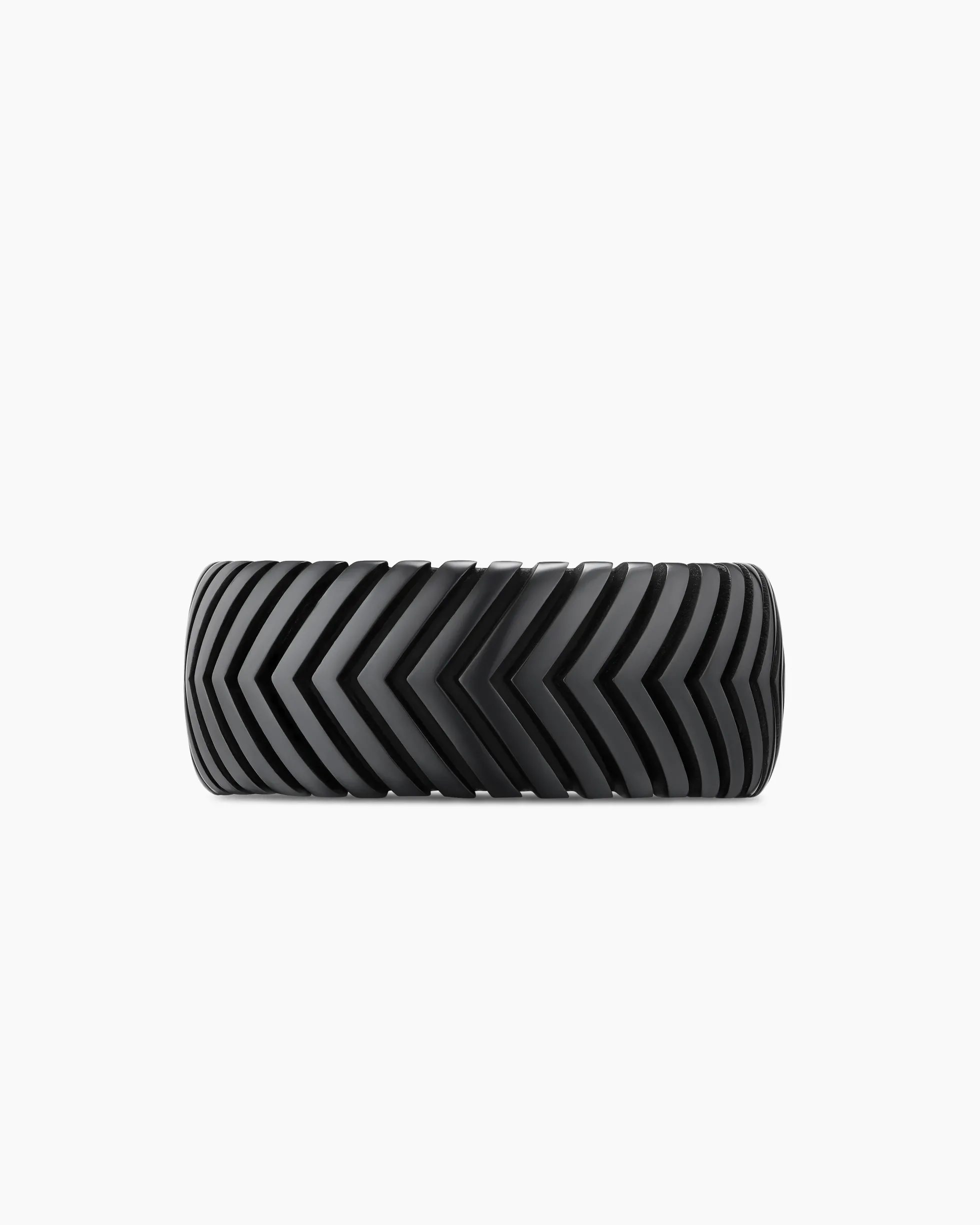 Chevron Band Ring Black Titanium, 10mm