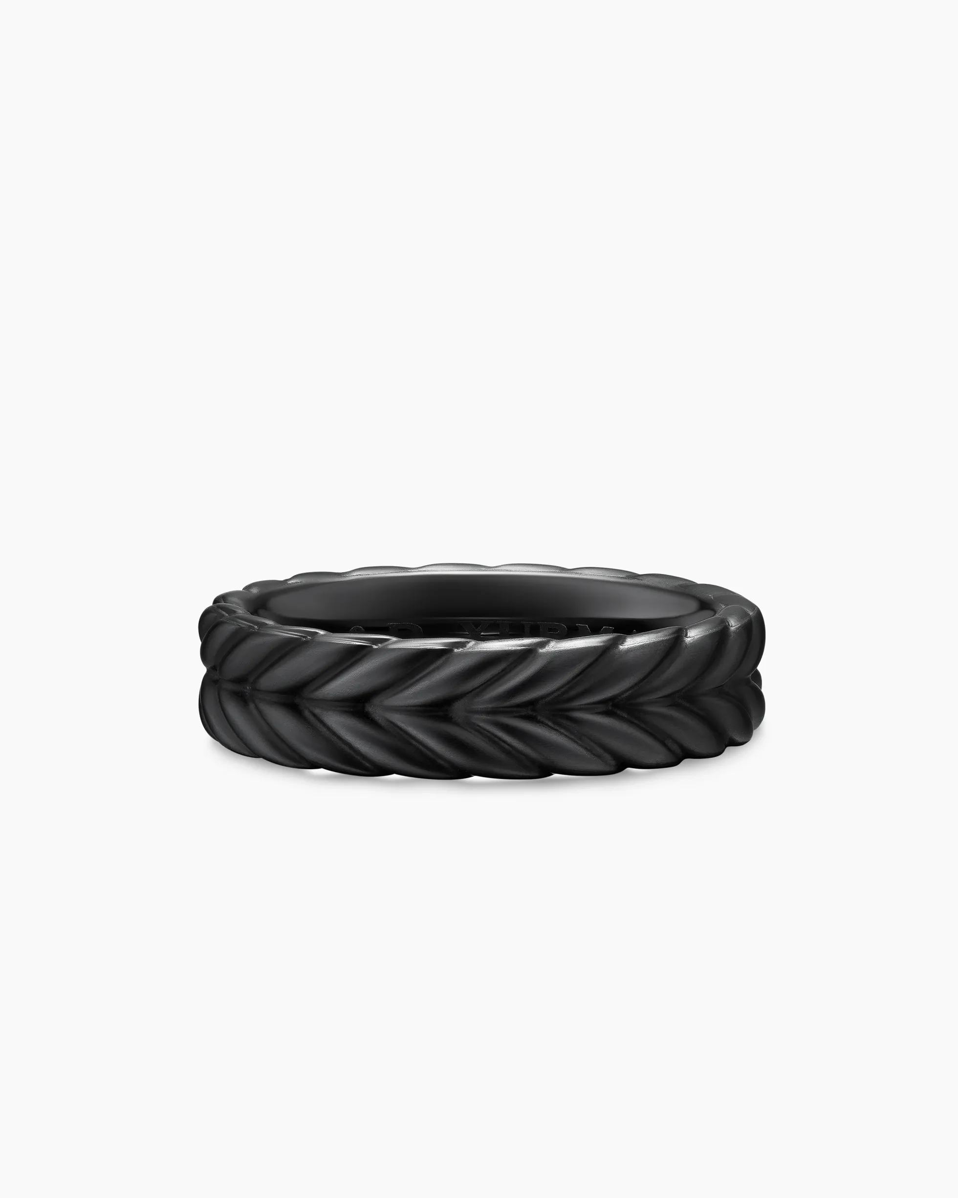 Chevron Band Ring Black Titanium, 6.2mm