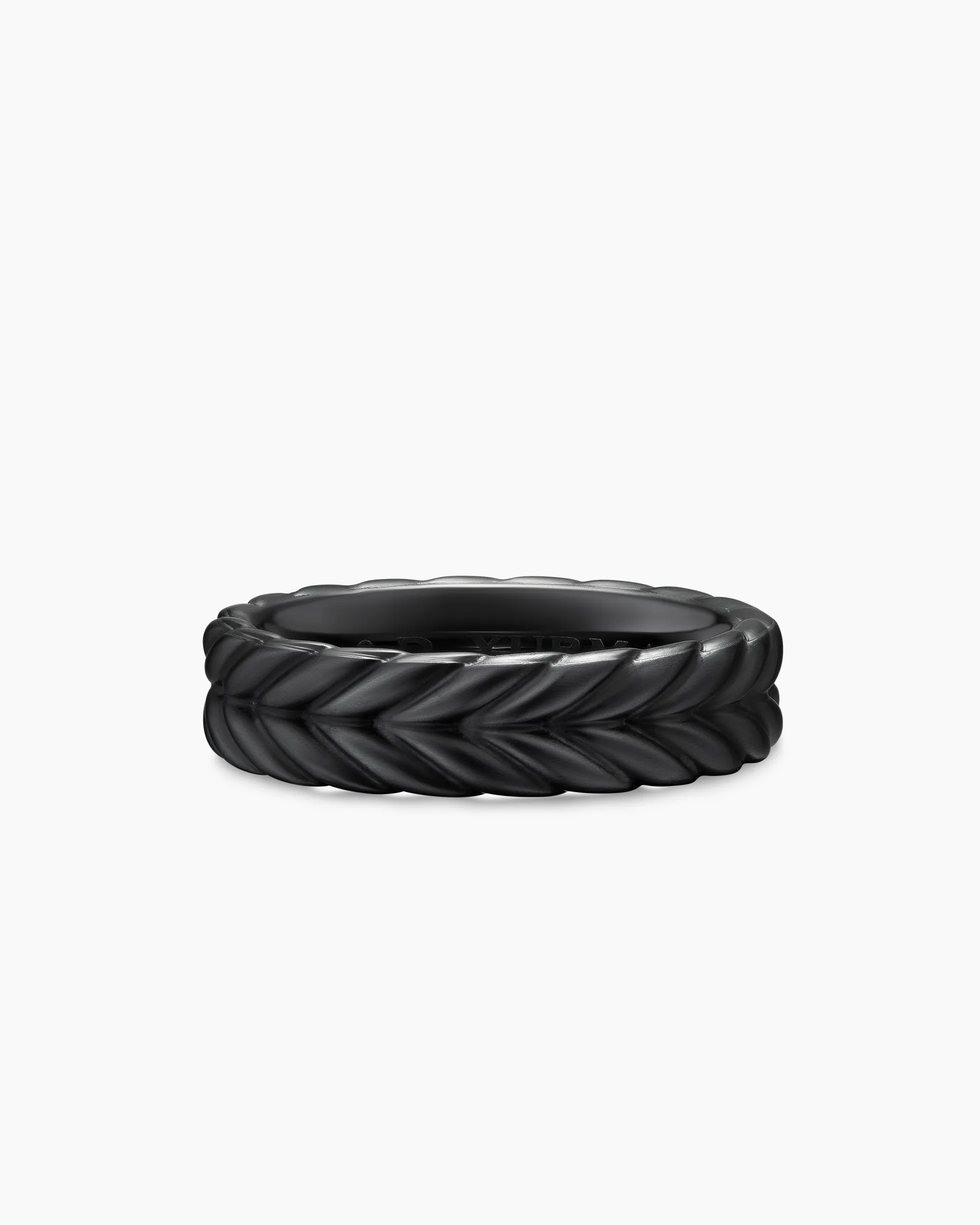 Chevron Band Ring Black Titanium, 6.2mm