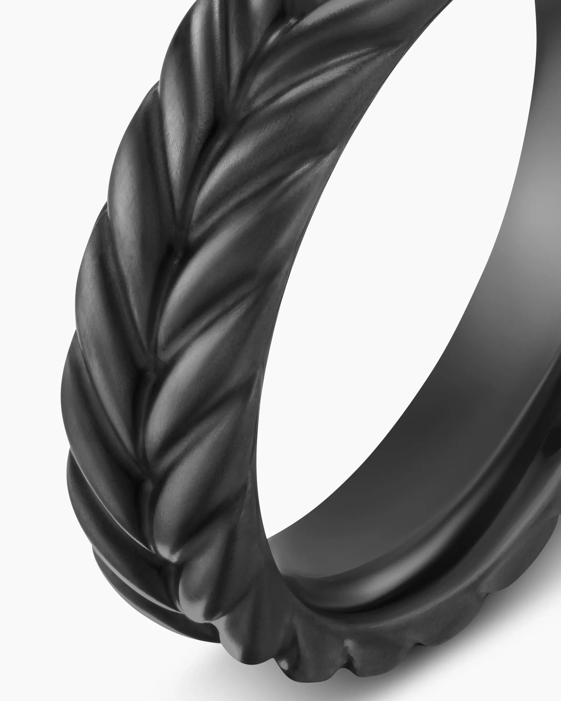 Chevron Band Ring Black Titanium, 6.2mm