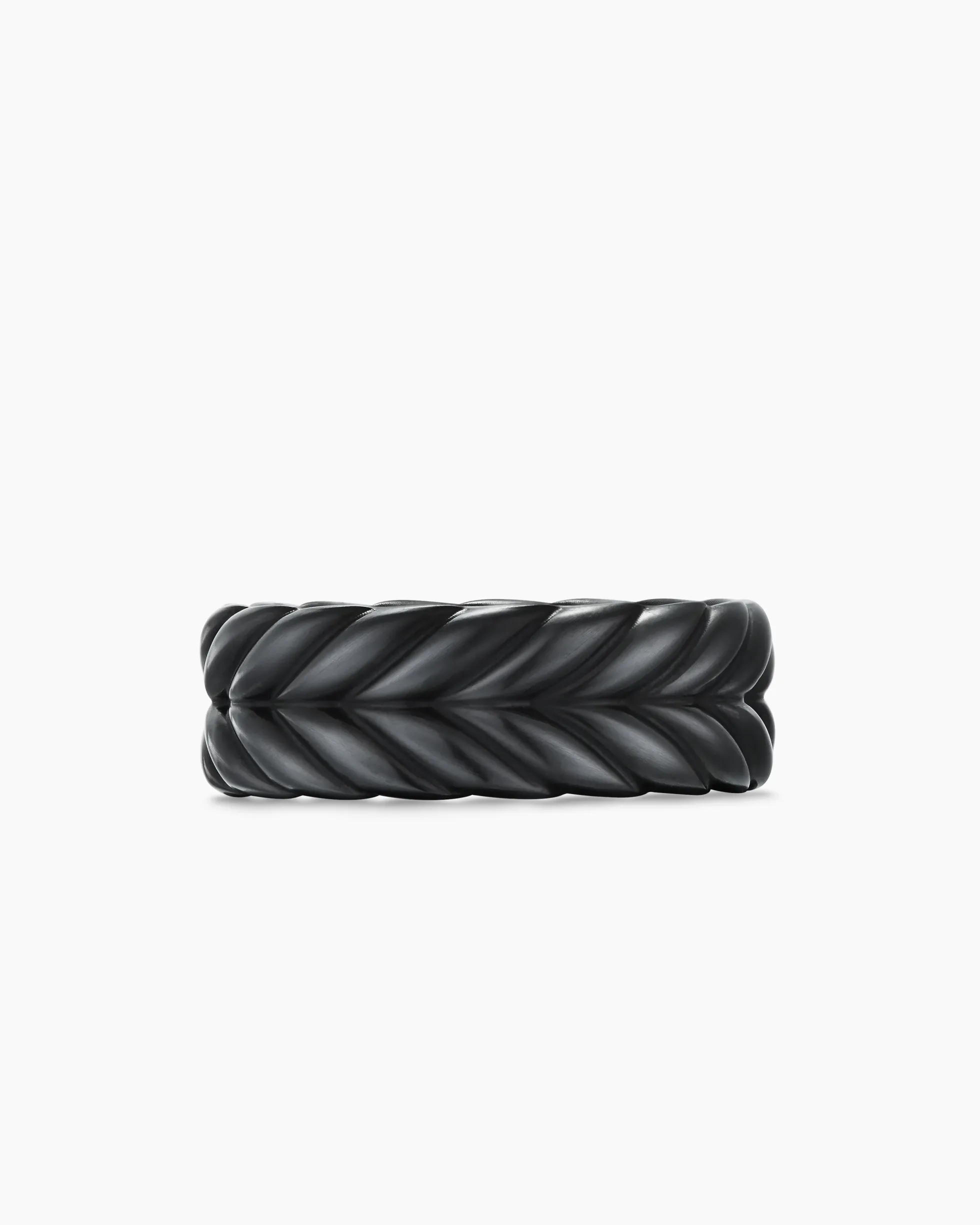 Chevron Band Ring Black Titanium, 9mm