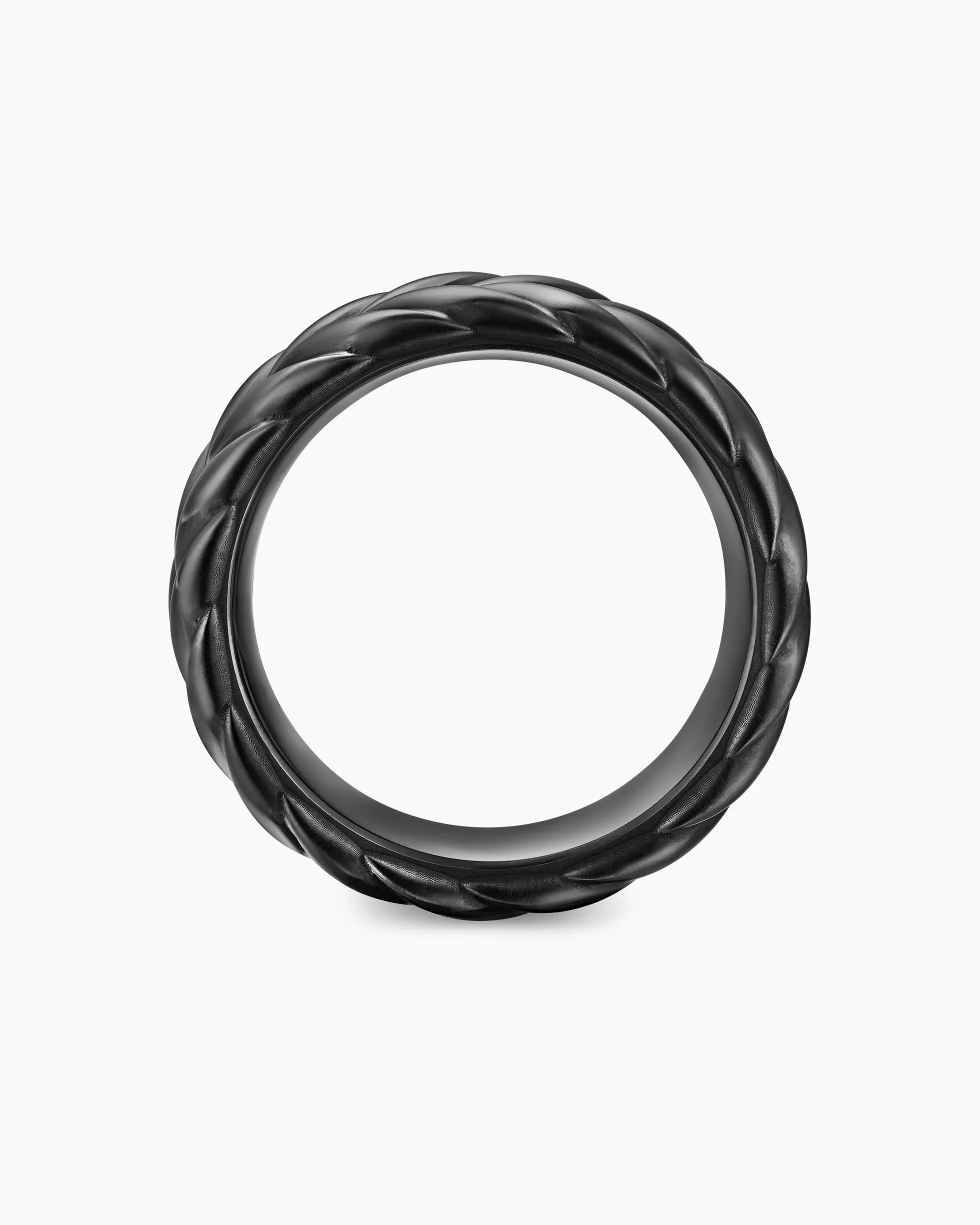 Chevron Band Ring Black Titanium, 9mm