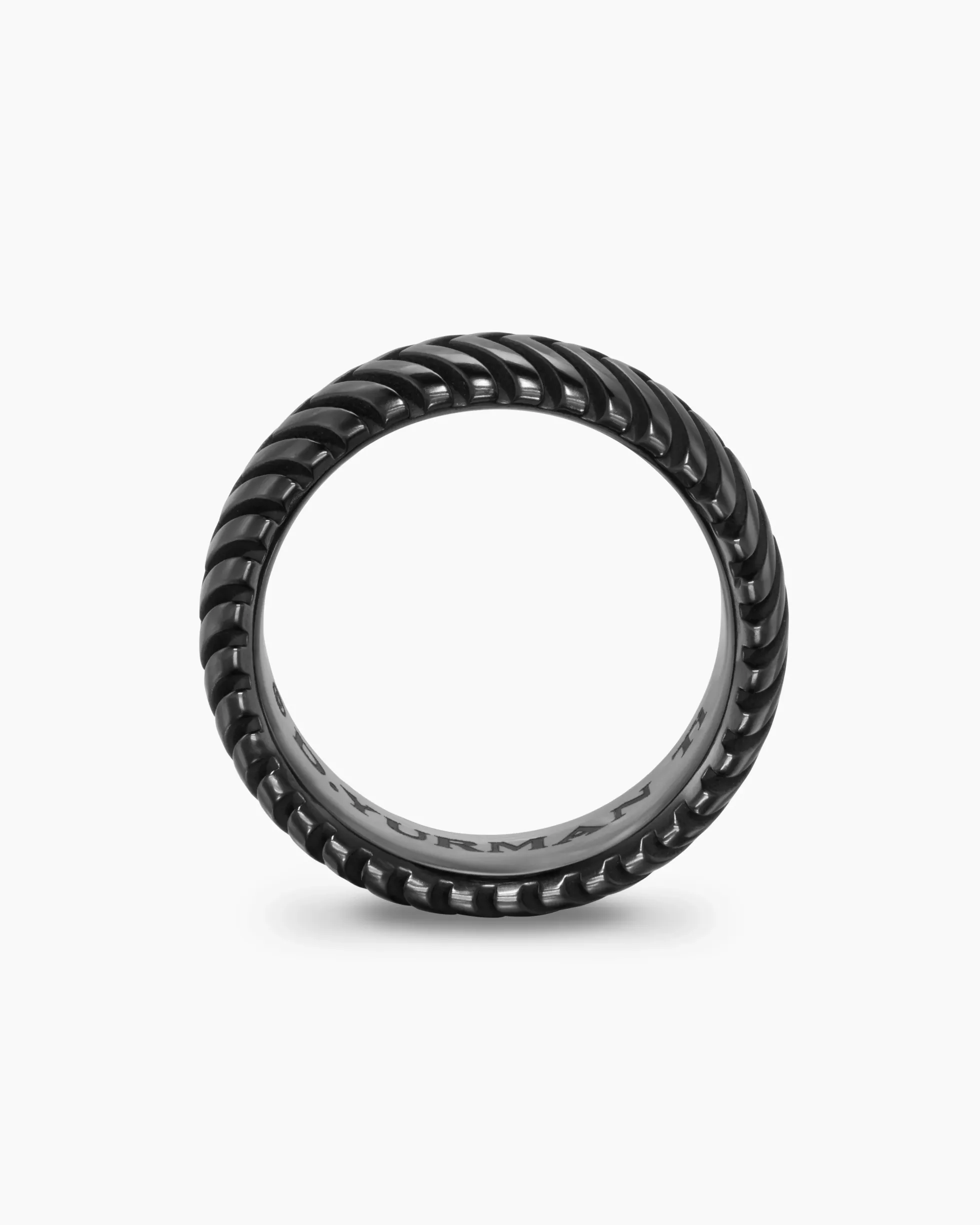 Chevron Band Ring Black Titanium, 8mm