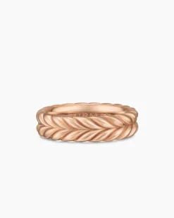 Chevron Band Ring 18K Rose Gold, 6.2mm