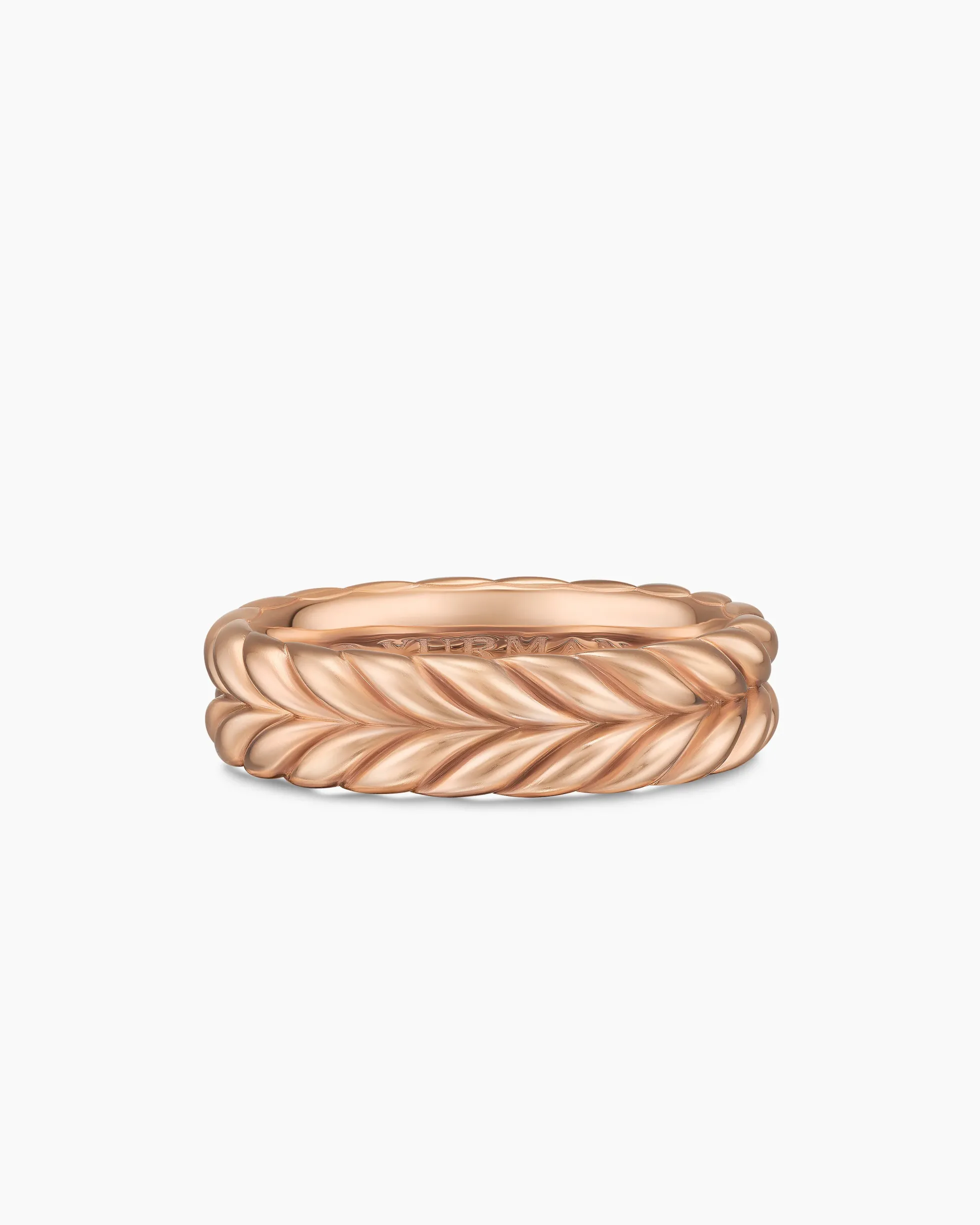 Chevron Band Ring 18K Rose Gold, 6.2mm