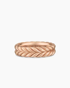 Chevron Band Ring 18K Rose Gold, 6.2mm