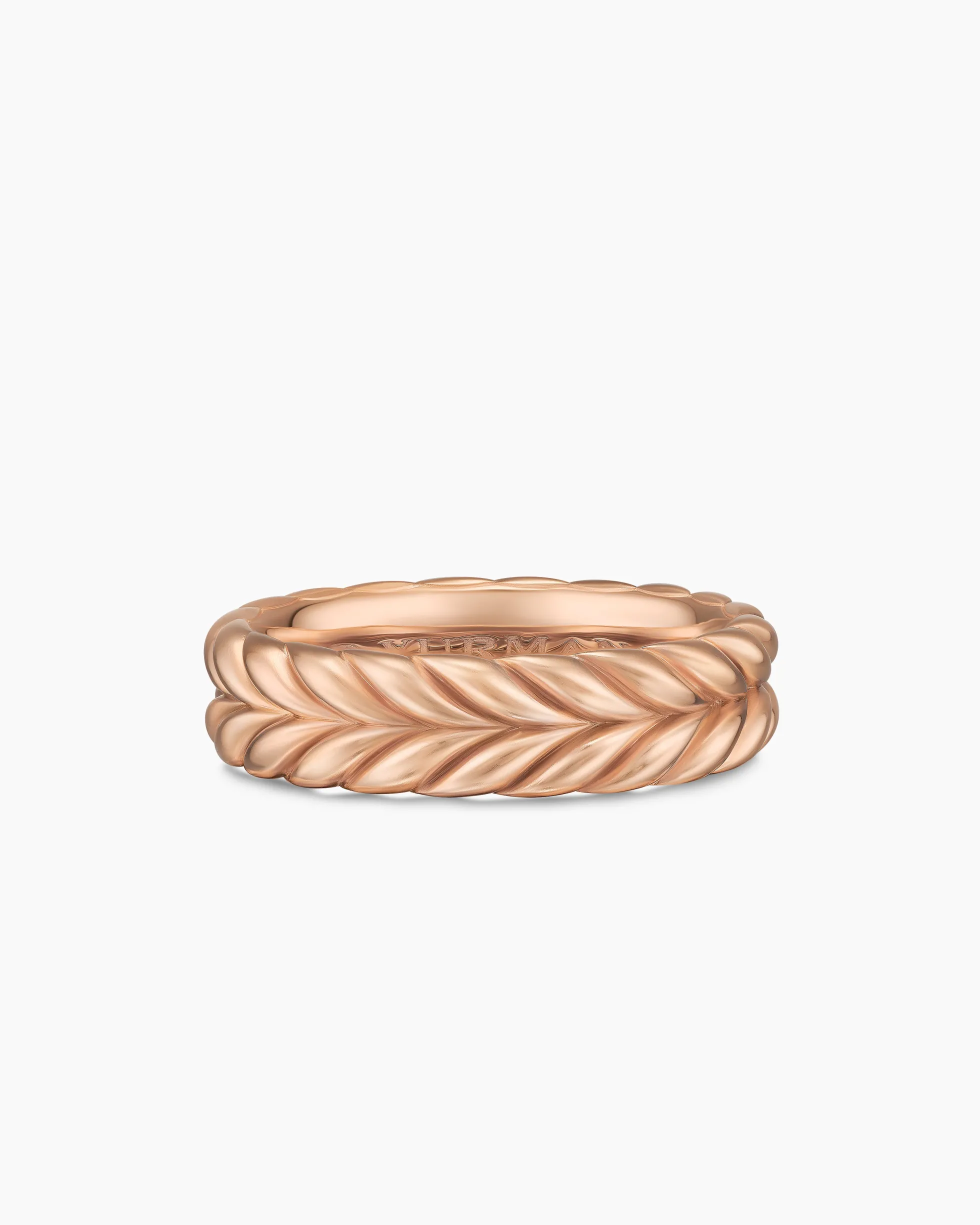 Chevron Band Ring 18K Rose Gold, 6.2mm