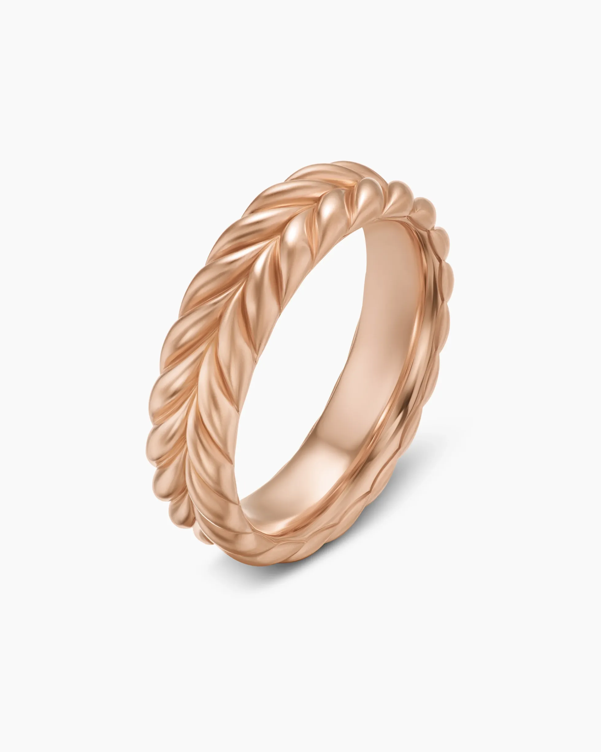 Chevron Band Ring 18K Rose Gold, 6.2mm