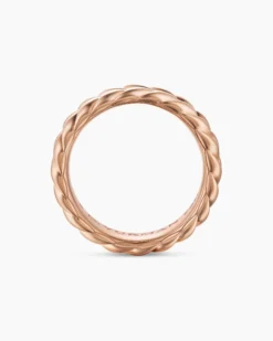 Chevron Band Ring 18K Rose Gold, 6.2mm