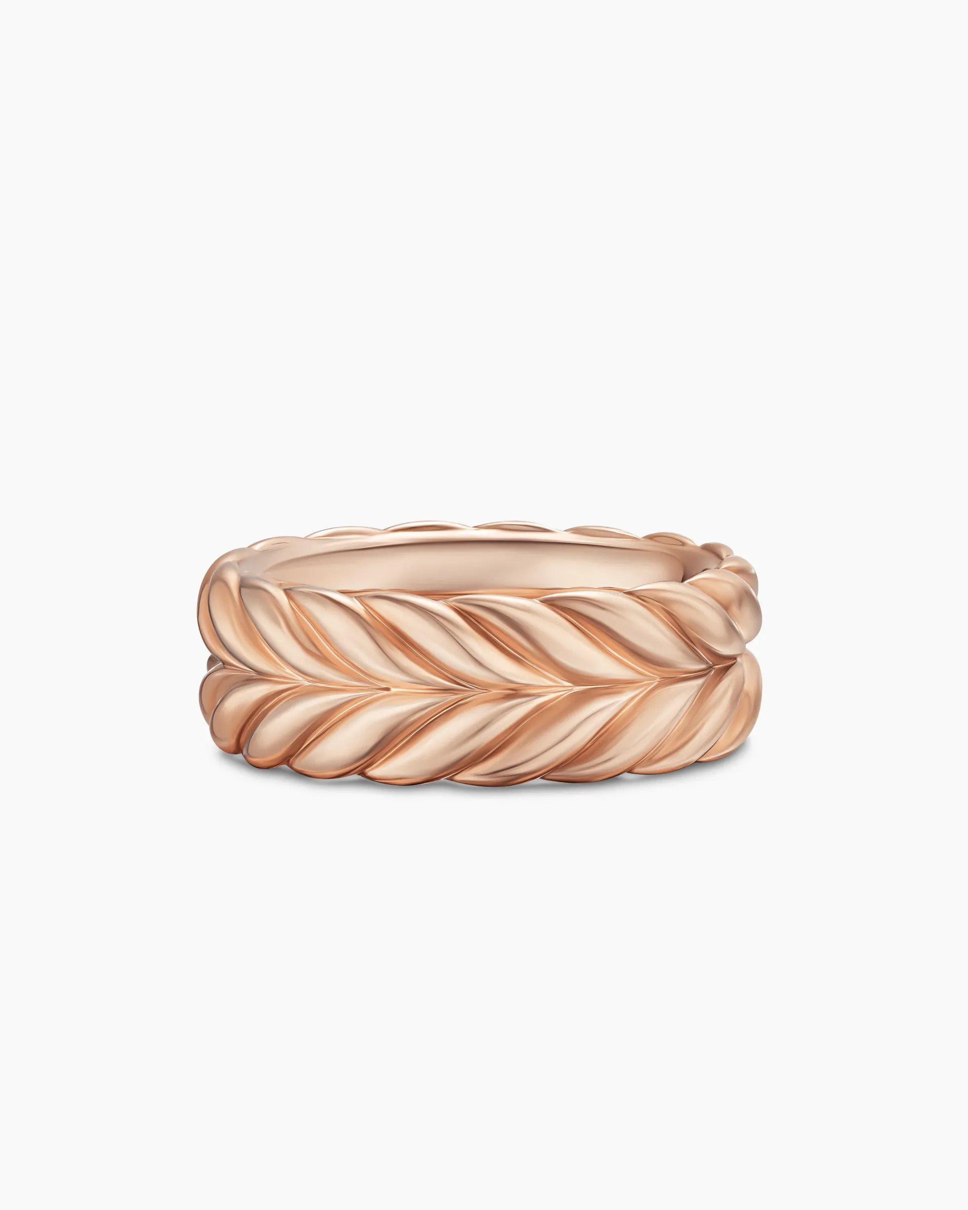 Chevron Band Ring 18K Rose Gold, 9mm