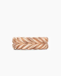Chevron Band Ring 18K Rose Gold, 9mm