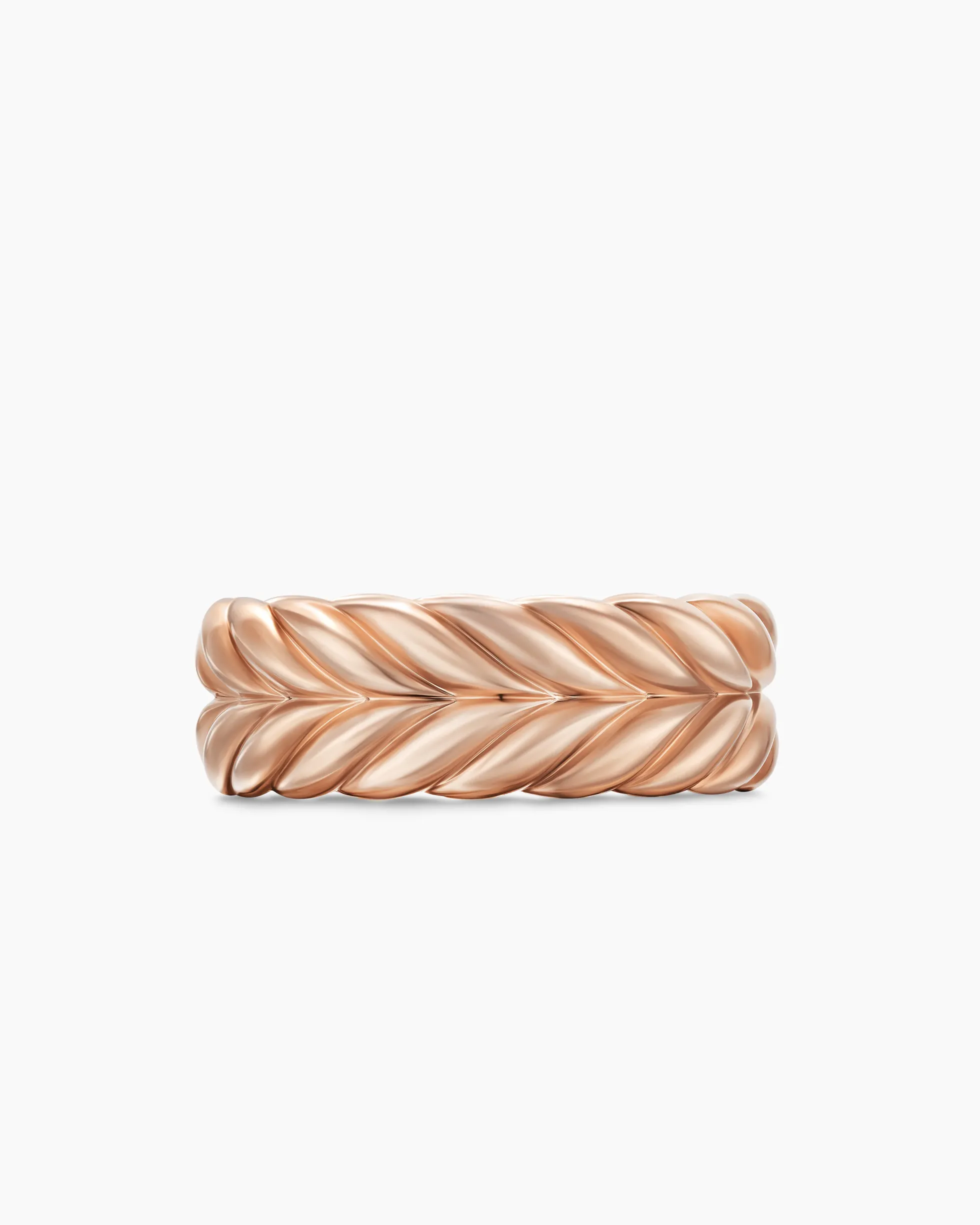 Chevron Band Ring 18K Rose Gold, 9mm