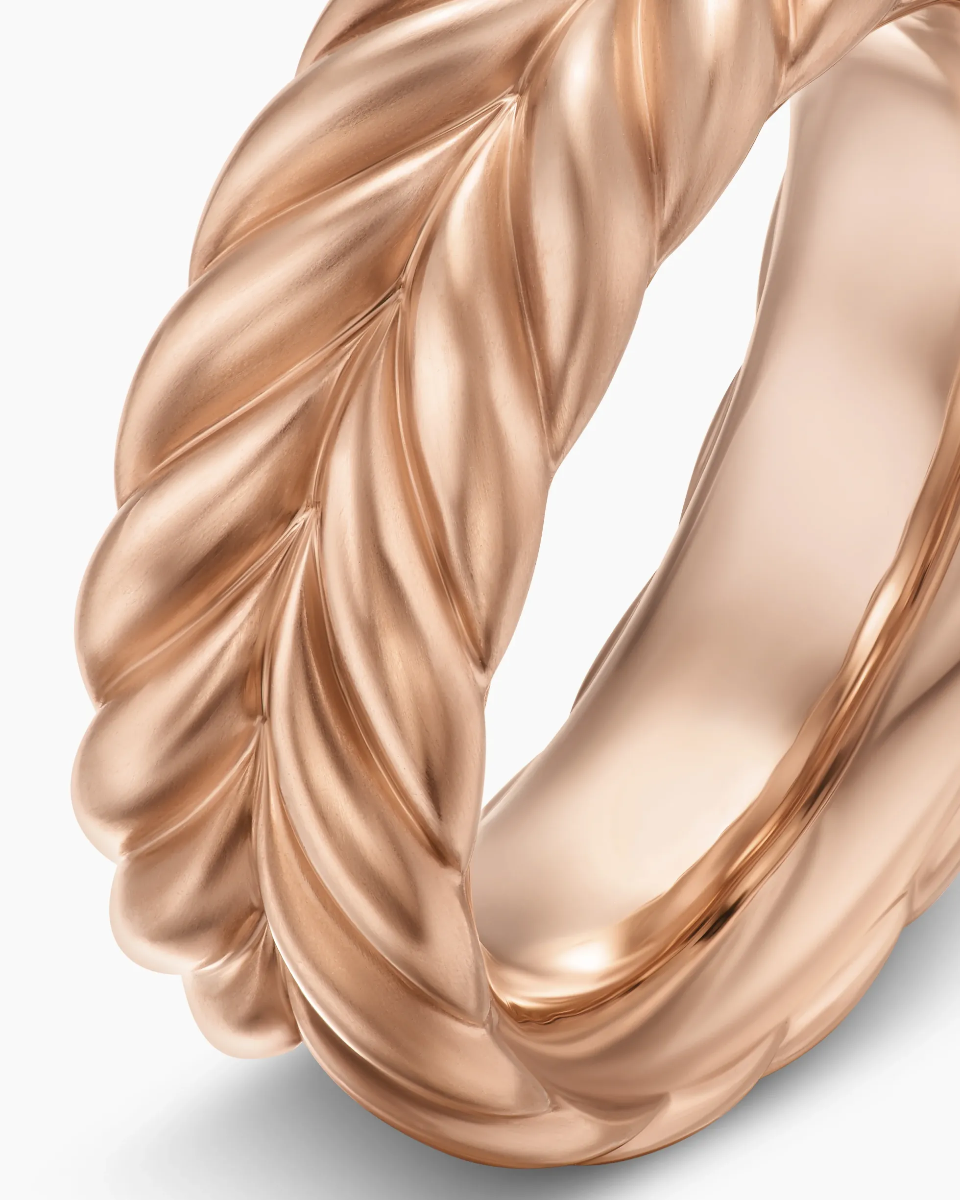 Chevron Band Ring 18K Rose Gold, 9mm