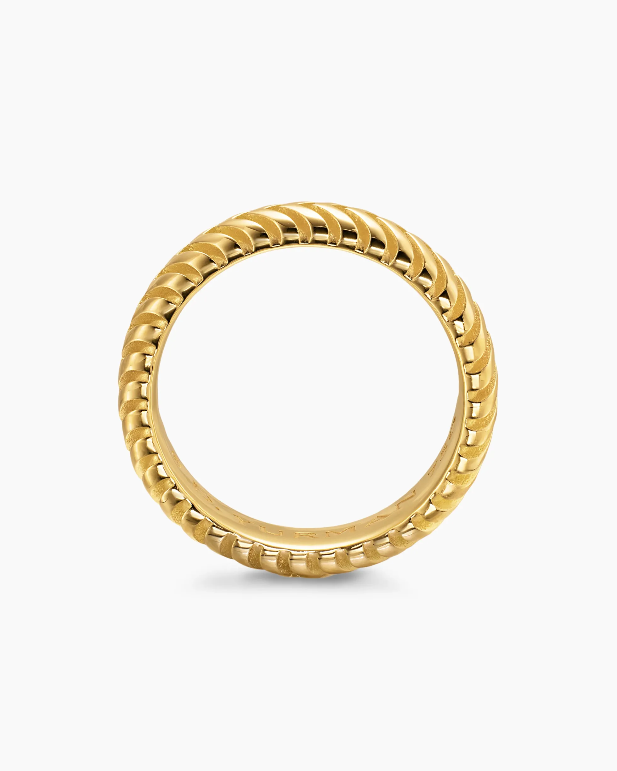 Chevron Band Ring 18K Yellow Gold, 6mm